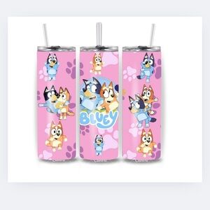 Bluey Pink Tumbler with Straw